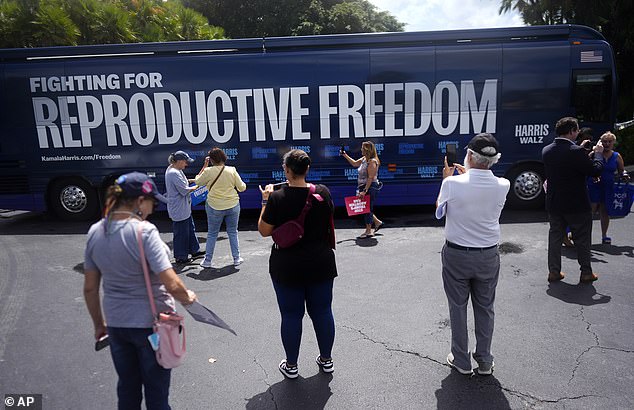 Kamala Harris' campaign launched a 'Fighting for Reproductive Freedom' bus tour in Palm Beach, Florida, on Sept. 3, near Trump's Mar-a-Lago home