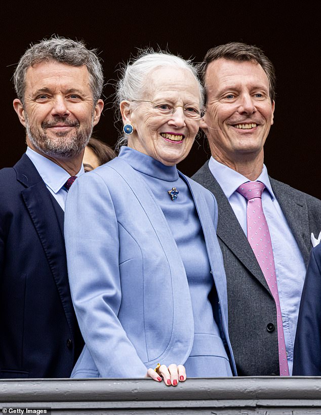 King Frederik (left) spoke to reporters at City Hall in the Danish capital and said his mother was 