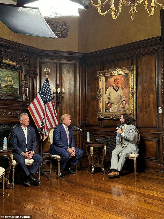 Donald Trump during an interview at X's Spaces at Mar-a-Lago on Monday night, where he talked about his new business.