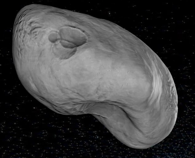 Astronomers have created a simulation of what the asteroid looks like in space.