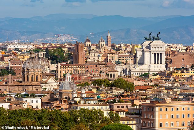 The Gianicolo Observatory (seen here) is where Emily and her new love interest share their first kiss in the Netflix series. 'You can see the Tiber River, the Pantheon, the President's House, even the Vatican,' writes Jo.