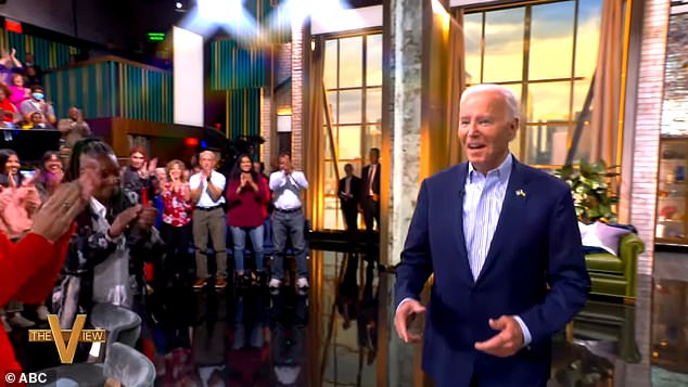 The Democrat received a standing ovation from the ABC talk show hosts on Wednesday.