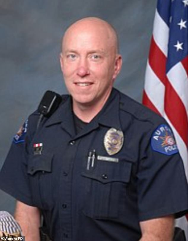 Hawkins was hailed as a hero after being one of the police officers who responded to the 2012 Aurora movie theater shooting that left 12 people dead.