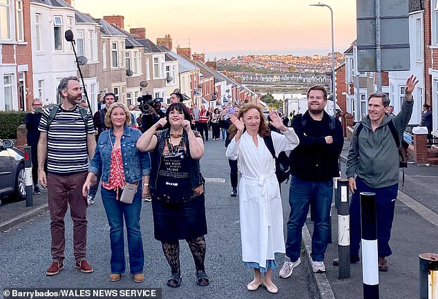 Fans were given yet more clues about the wedding that will take centre stage in Gavin and Stacey's Christmas special, as filming on location in Barry came to an end on Wednesday.