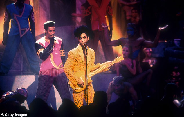 Prince performs at the 1991 MTV Video Music Awards held in Los Angeles in 1991