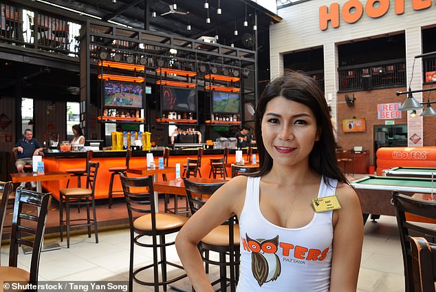 The sports bar-style restaurant is well known for its wings and its scantily clad waitresses, the 'Hooters Girls.'