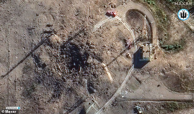 AFTERMATH: Satellite images show the destruction left behind by the blast, which partially destroyed an observation building near the launch site, indicating there may be casualties among rocket scientists.