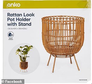 Rattan pot holder is $22 at Kmart