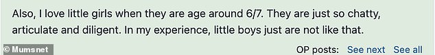 On British parenting platform Mumsnet, a mother of one, who is also seven weeks pregnant, explained she was worried about gender disappointment.