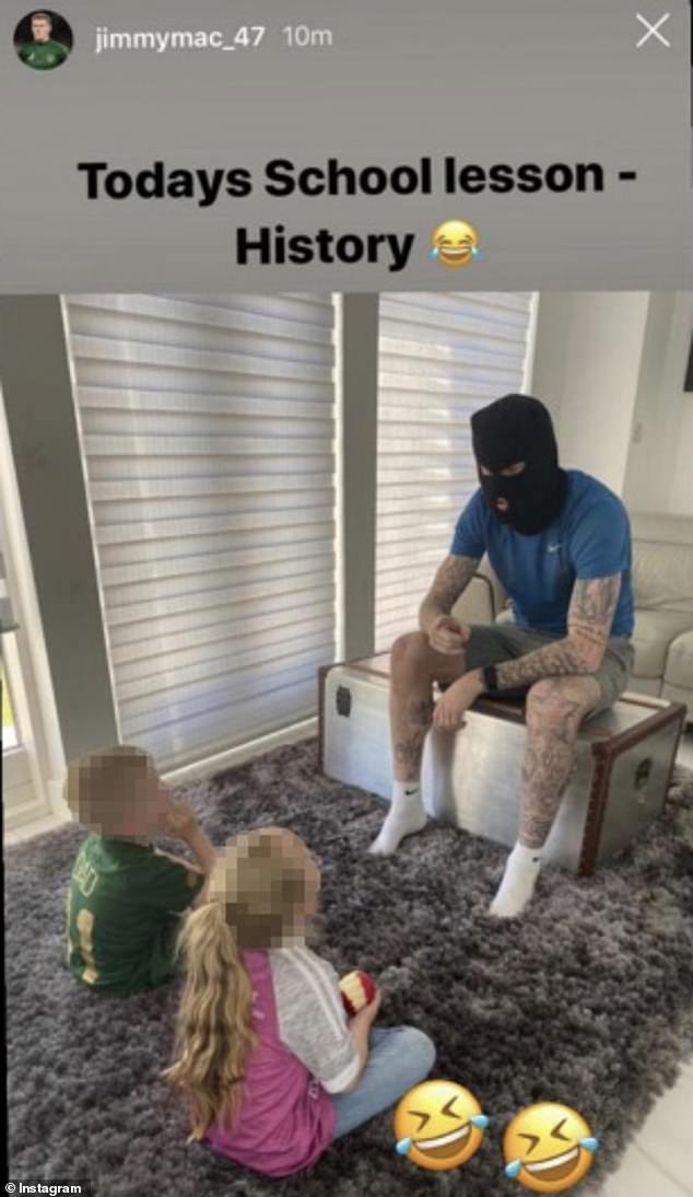 Last September, McClean admitted he regretted posting a controversial photo of himself during lockdown homeschooling his children. 