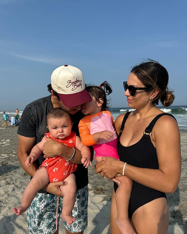 Johnny leaves behind his wife Meredith and two children: daughter Noa (second from right), one year old, and son Johnny, six months old (bottom left).