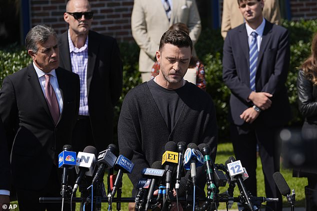 Timberlake spoke to reporters after Friday's court hearing.