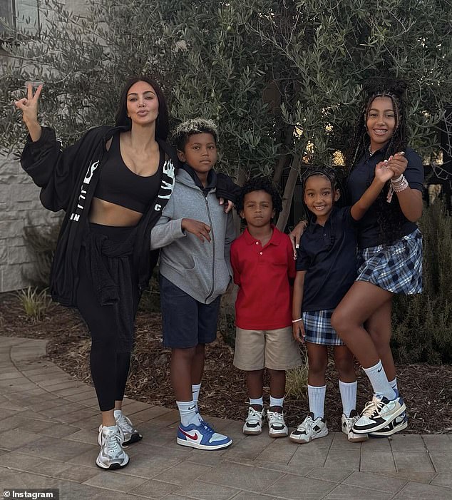 Kim was every bit the doting mom when she took to Instagram on Tuesday to share snaps of her four children ahead of their first day back to school.