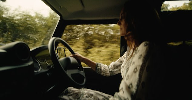 Kate pictured behind the wheel as she reads her statement in voiceover