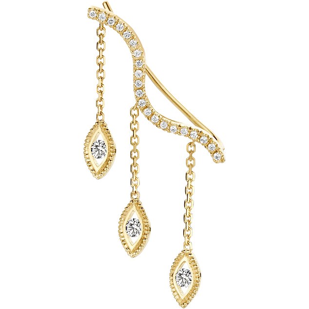 Kimai's 'Felicity' hoop earrings, valued at £630, feature lab-grown diamonds set in 18ct recycled yellow gold