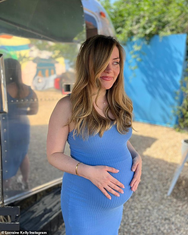 Rosie, 29, is the TV presenter's only child with husband Steve Smith and announced her pregnancy in April (pictured last month)