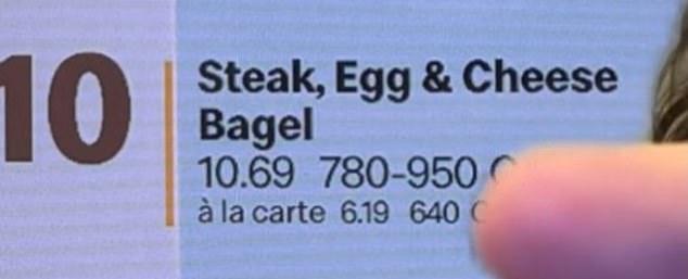 Here, Stephen points out the prices for the sandwich he wanted to order on the drive-thru menu board. The a la carte price on the app was $7.99, while the meal was $12.19. The app was almost $2 more expensive.