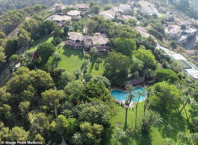 The ceremony was held at the family's £27million mansion in Mallorca, which Schumacher is believed to have bought in 2017 from Real Madrid president Florentino Perez.