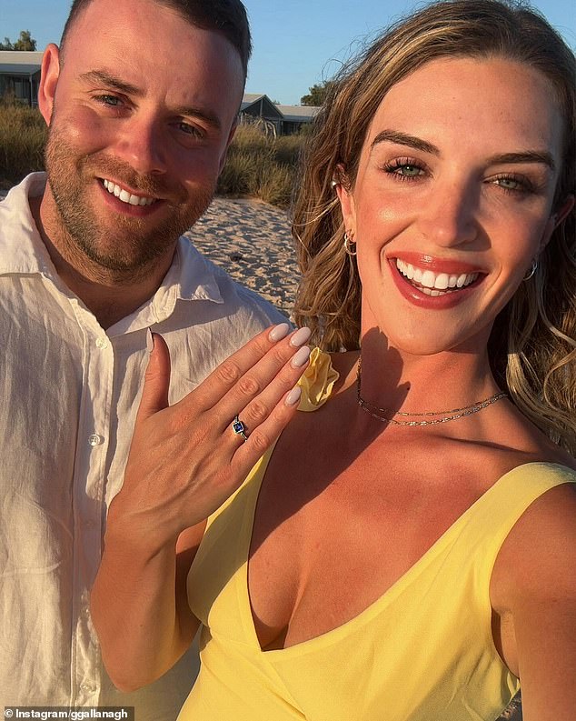 She moved to Australia with her current fiancé Ryan Coleman (both pictured), with whom she worked on-site until July this year.