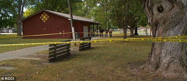 The park was surrounded by police tape during the police investigation.