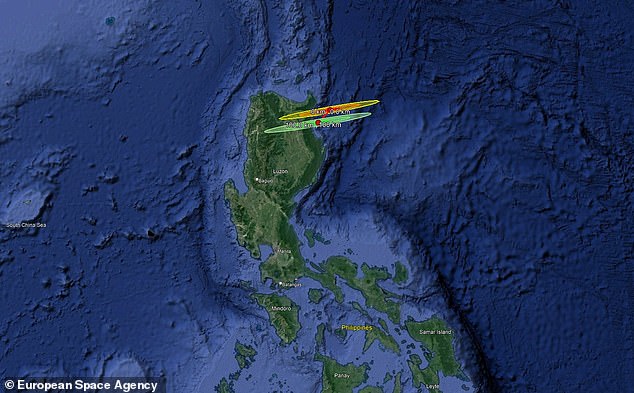 The asteroid struck east of the Philippines on Wednesday at approximately 12:45 EST.