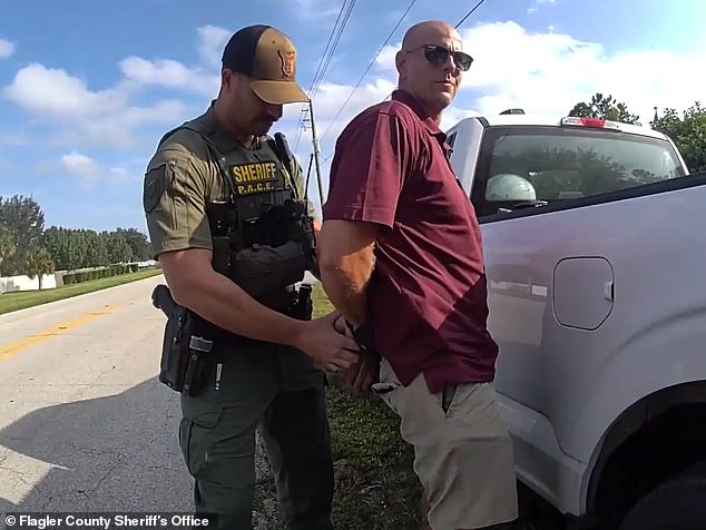 Hickerson's arrest was captured on police body camera as Flagler County Sheriff's Office officers ordered him out of his white pickup truck.