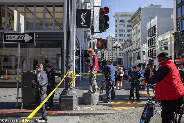 Pearsall and the suspect confronted each other in Union Square in San Francisco on Saturday.