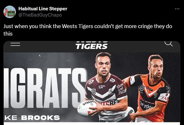 NRL team Wests Tigers gets mercilessly roasted by fans after