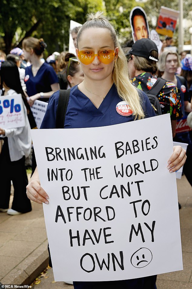 NSW nurses and midwives, who are demanding a 15 per cent pay rise, have said: 