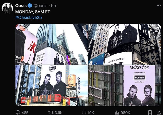 They previously shared snaps of giant billboards showing the brothers, with a headline reading 