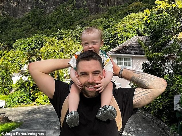 Jorgie is currently pregnant with her second child with Oliver, after they welcomed son Forest, 21 months, in November 2022, while Ollie is also dad to son Alfie, 10 (Ollie and Forest pictured).