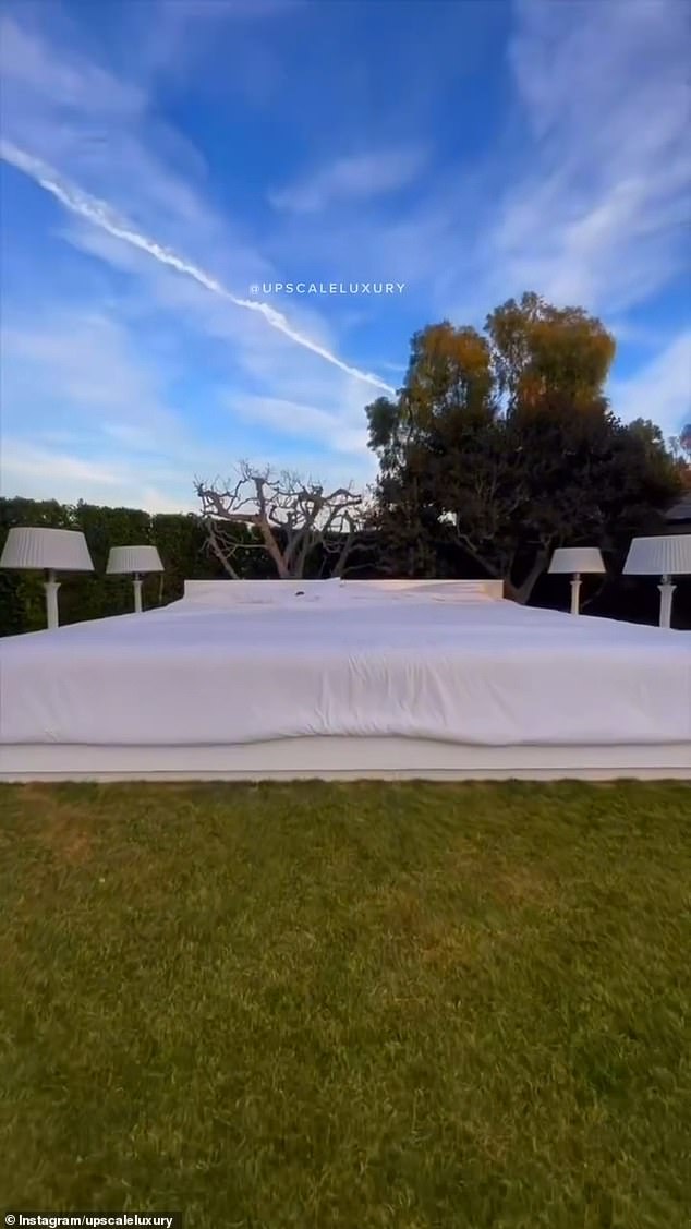 Diddy's massive bed measures 50 feet in size and is located at the back of his property.