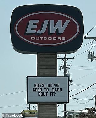 The sign at the EJW Outdoors fishing store read: 