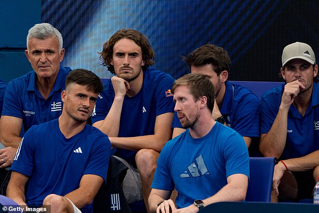 Tsitsipas fired his father Apostolos Tsitsipas (left) as his coach earlier this summer, with his mother admitting it had been a long time coming.