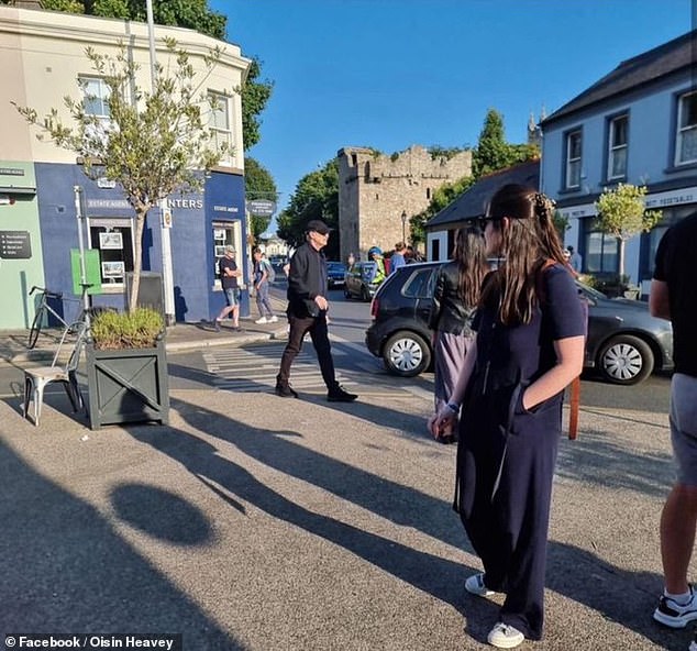 Buscemi is seen on the streets of Dalkey, just outside the Dalkey Duck pub, hours before the altercation.