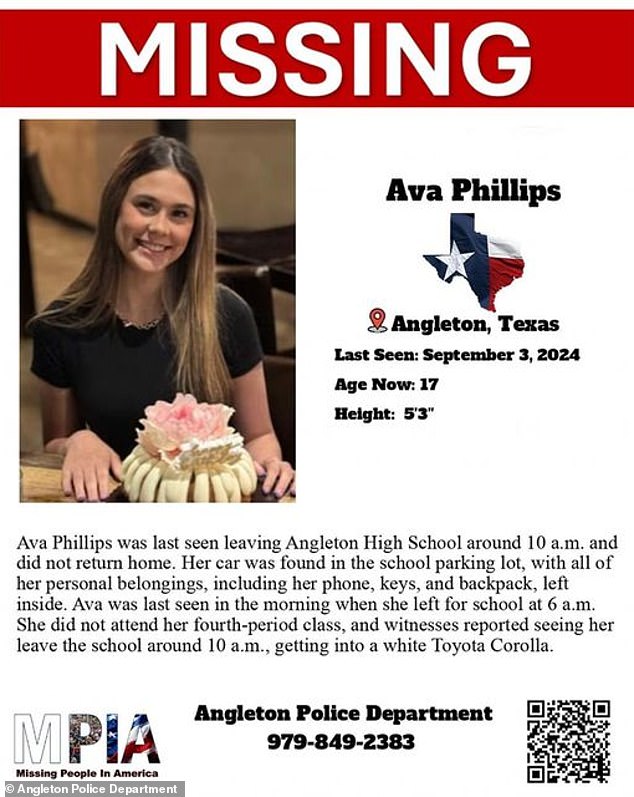 Texas cheerleader Ava Phillips 17 is found safe after a