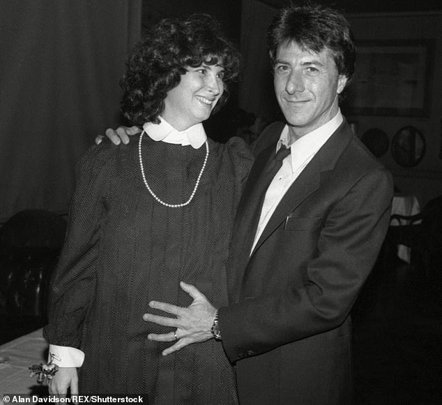 His wife Lisa Hoffman was not seen on the outing, as the two married in 1980. The couple is pictured together in 1982, when Lisa was six months pregnant with their second child, Rebecca.