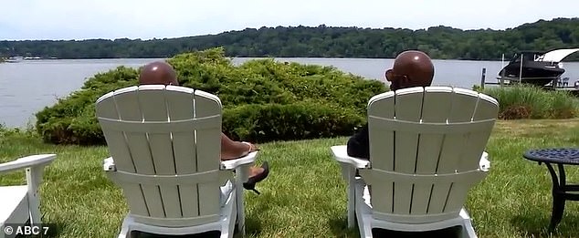 The Floyds' parties have become the center of attention in the city, with rumors of exotic dancers and hookah parties, something the couple denies. (Pictured: The Floyds enjoy the view from their property)