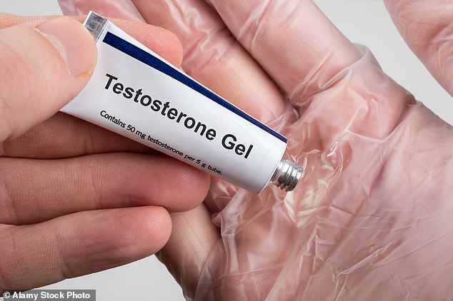 Testosterone can be supplemented with a gel that is rubbed on the lips of the vagina (pictured, stock image)