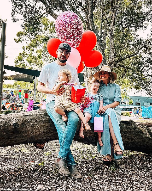 The Sunrise reporter, 41, who revealed on Friday that she had been diagnosed with leukaemia, posted a gallery of lovely photos and said spending time with family made her feel better. She is pictured with husband Neil Varcoe and children Molly and Tom.