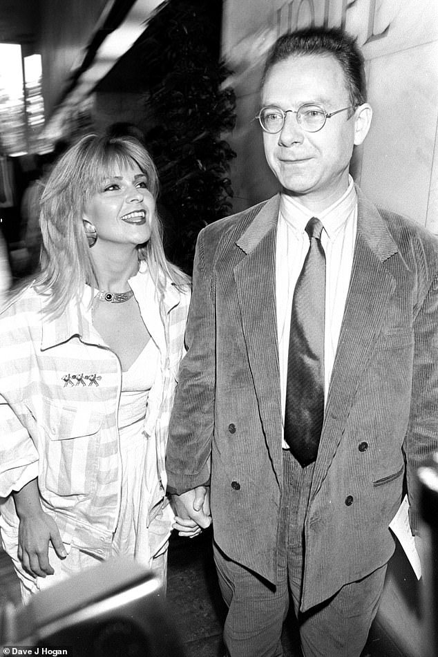 But now the singer, 66, says her intense Strictly training regime has caused her breasts to shrink - and her husband Robert Fripp, 78, couldn't be more upset about it (both pictured in 1987).