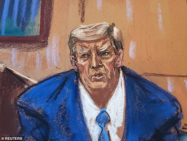 Former US President Donald Trump testifies as he takes the stand during the second civil trial in which E. Jean Carroll accused Trump of raping her decades ago, at Manhattan Federal Court in New York City, U.S., January 25, 2024.