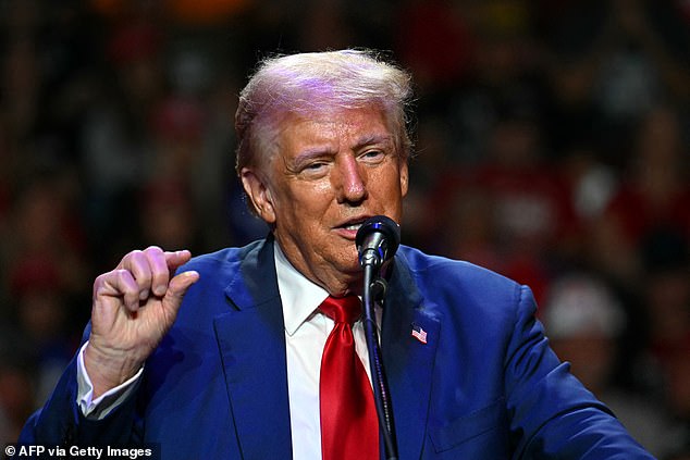 Trump spoke at a stadium on the campus of Indiana University of Pennsylvania on Monday, September 23.