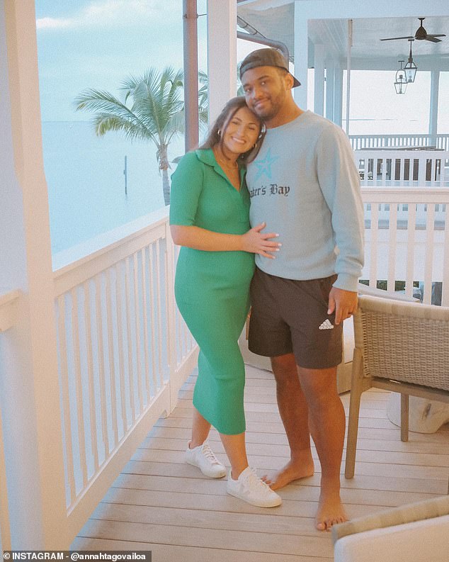 Tagovailoa has been asked to retire for the sake of his family. He is pictured with his wife Annah