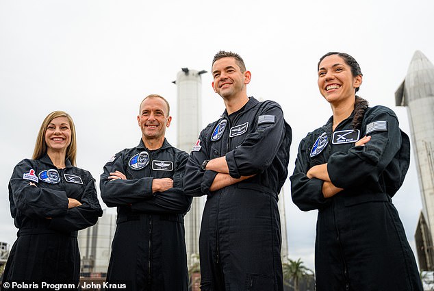 The Polaris Dawn crew: Anna Menon, Scott Poteet, Jared Isaacman and Sarah Gillis. Isaacman, a billionaire, was the commander of Inspiration4, a private spaceflight using SpaceX’s Crew Dragon Resilience, which launched in September 2021.