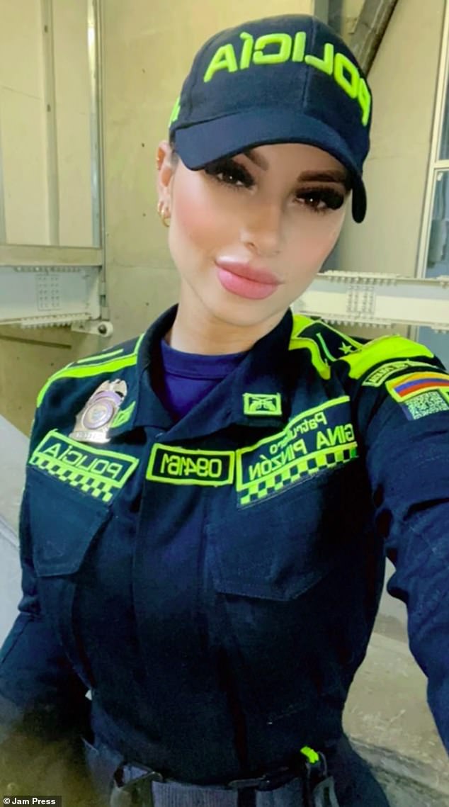 Gina Pinzó is a patrol officer for the Cali Metropolitan Police and a social media star with more than 3 million followers on Instagram