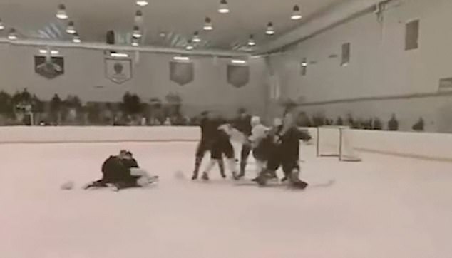 Throughout the video, the players are seen punching each other in the head even though their opponents are on the ground.