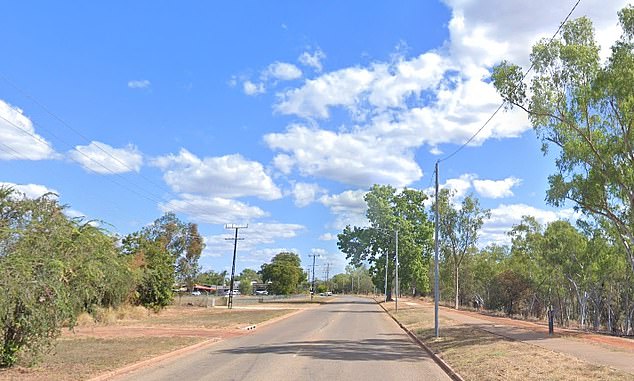 Emergency services found the 22-year-old after responding to reports of a man in distress on O'Shea Terrace (pictured) in Katherine on Monday night.