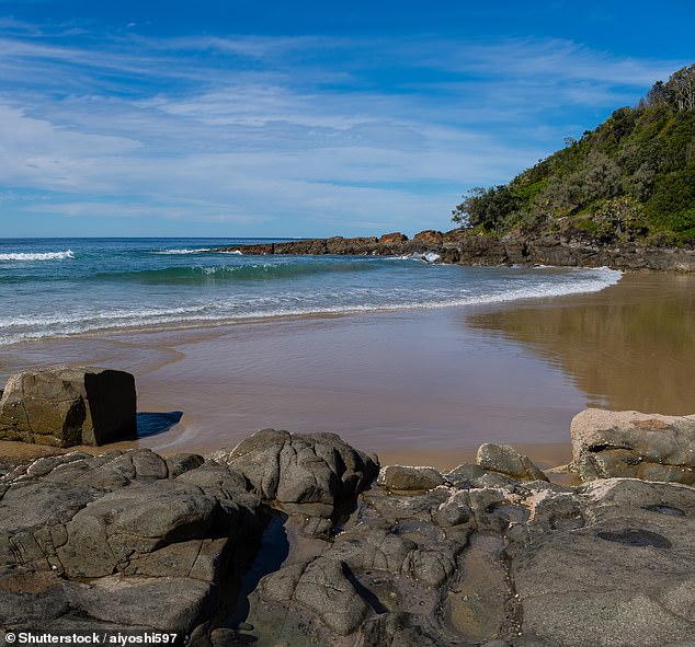 Ms Blake and the man were the only people on Coolum Beach (pictured) at the time and reported the incident to police who launched an investigation.