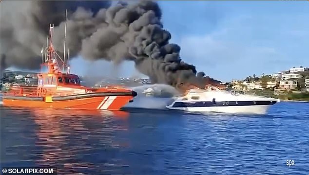 Emergency services had initially planned to tow the 40-foot ship to the port of Mahon so firefighters could fight the blaze with more sophisticated equipment. But the coast guard ultimately decided to take it out to sea to minimize the risk of explosion before it sank.